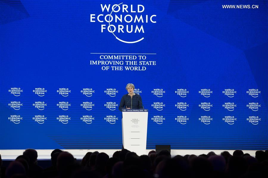 SWITZERLAND-DAVOS-WEF ANNUAL MEETING-BRITAIN-THERESA MAY