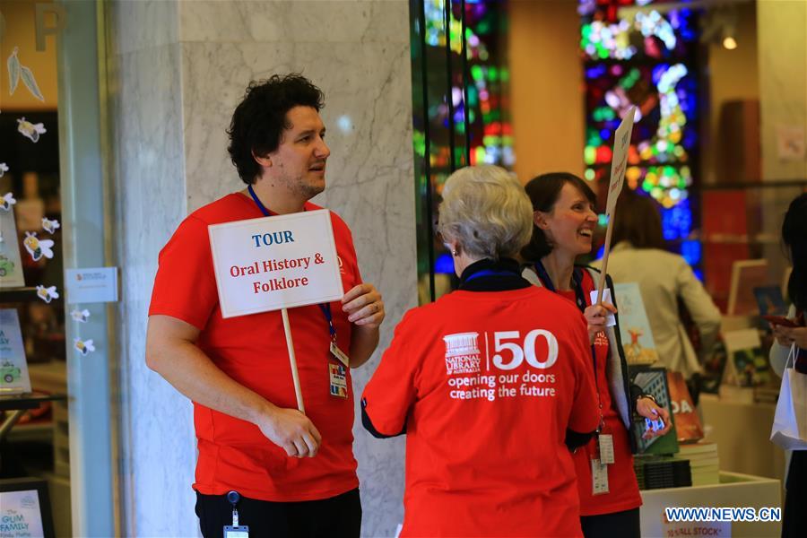 AUSTRALIA-CANBERRA-NATIONAL LIBRARY-50TH BIRTHDAY