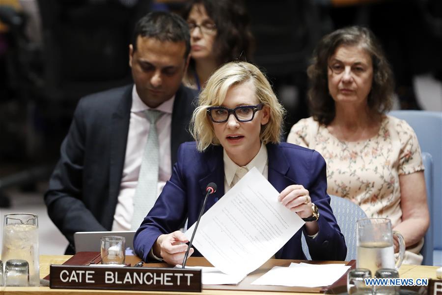 UN-SECURITY COUNCIL-MYANMAR-ROHINGYA CRISIS-CATE BLANCHETT