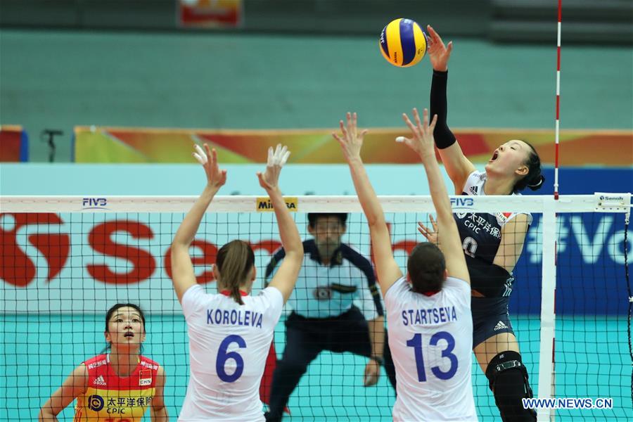 (SP)JAPAN-OSAKA-VOLLEYBALL-WOMEN'S WORLD CHAMPIONSHIP-CHINA VS RUSSIA