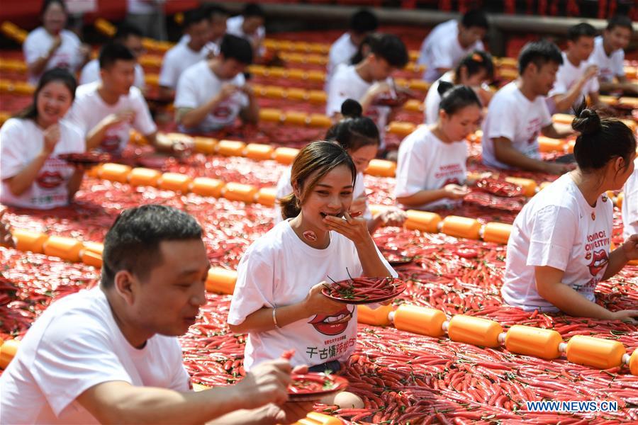 CHINA-ZHEJIANG-HANGZHOU-CHILI EATING COMPETITION (CN)