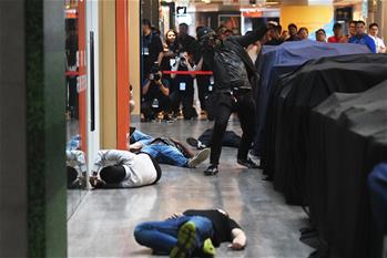 Anti-terrorist exercise held in Singapore's Velocity shopping mall