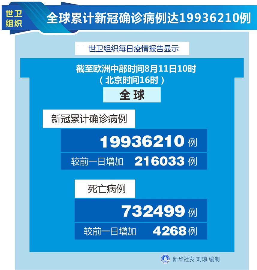 （图表）［国际疫情］世卫组织：全球累计新冠确诊病例达19936210例